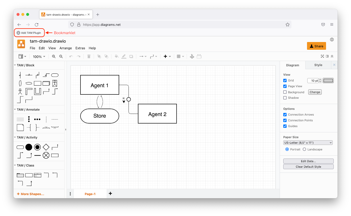 Online Editor with TAM plugin activated